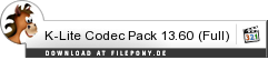 Download K-Lite Codec Pack bei Filepony.de
